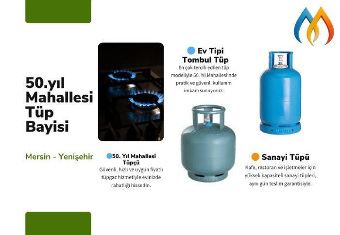 ✅ Mersin Yenişehir 50. Yıl Mahallesi Tüpçü | Hızlı ve Güvenli Tüpgaz Teslimatı